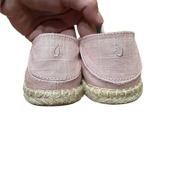 Olukai Pink Rose Sea Salt Kaula Pa’a Kapa Linen Espadrille Drop In Shoe - Picture 9 of 13